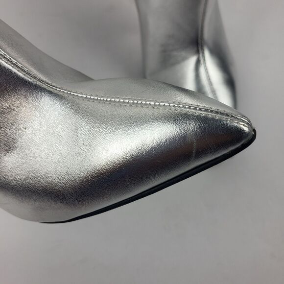 Open Edit Women's Erik Knee High Wedge Boots Size 10 Silver Metallic - Picture 12 of 16